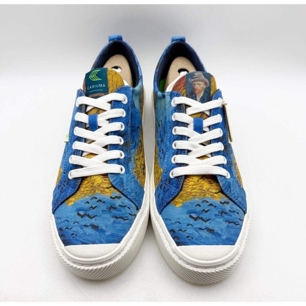 Cariuma X Van Gogh Womens VGM OCA Low Sneaker US 9 Blue Wheatfield Canvas NIB - Picture 6 of 14